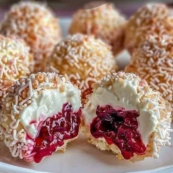 Irresistible Cream and Berry-Filled Pastry Balls: A Sweet Delight for All Occasions 594194914_1483816337083414_3717158979441996288_n