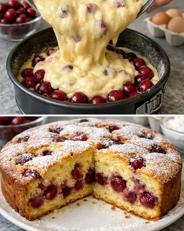 Hungarian Sour Cherry Cake (Meggyes Piskóta) 🇭🇺 7d86ffa3d236b08b515fb9ea54671460