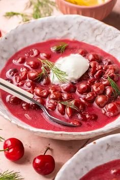 Hungarian Chilled Sour Cherry Soup โ Hideg Meggyleves ๐ญ๐บ fb69ed3470f50557bf8a4cc2b21b1381 (1)